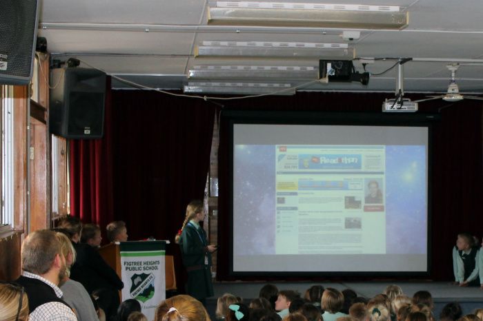 On the 22nd of July, 2015 I was welcomed by Figtree Heights Public School, where I gave a presentation about the MS Readathon and my website. They were a great audience!